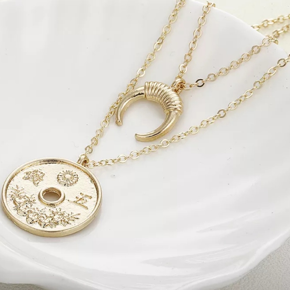 Layered Coin Necklace - Picture 2 of 3
